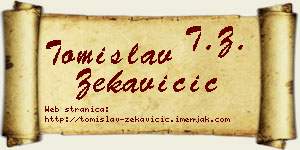 Tomislav Zekavičić vizit kartica